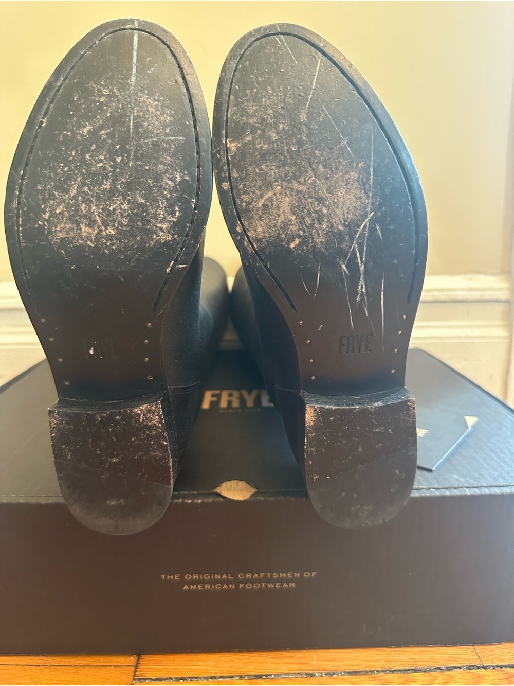 Frye Melissa Button Back Zip Black Leather Riding Boots Sz 8 Classic Tall Equest - Picture 14 of 14